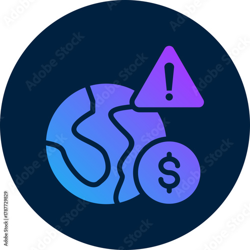 Meltdown  icon for bankruptcy , website, application, printing, document, poster design, etc