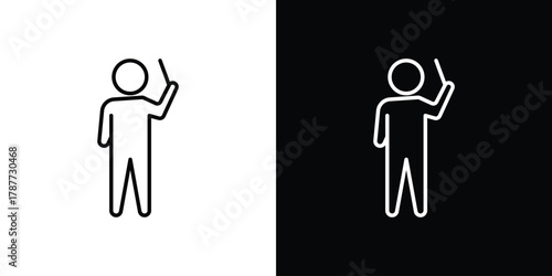 Conductor icon - stroke design. pixel perfect editable line icons