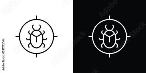 Debug icon - stroke design. pixel perfect editable line icons