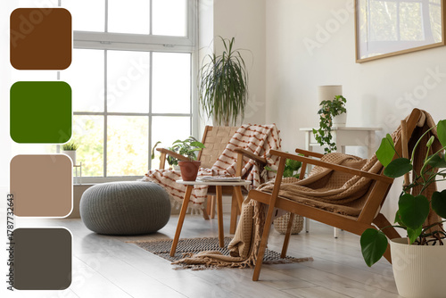 Interior of light room with...