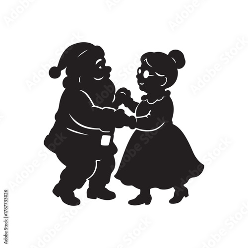 Silhouettes of Santa Claus and Mrs