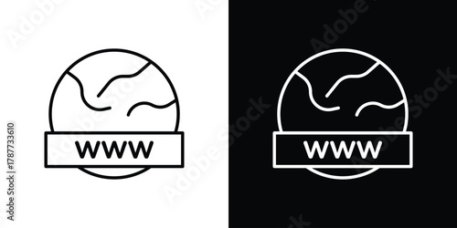 Domain icon - stroke design. pixel perfect editable line icons