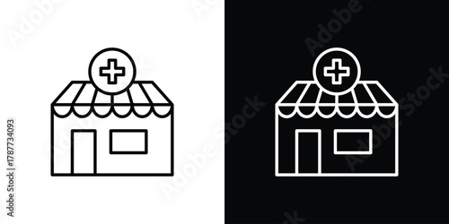Drugstore icon - stroke design. pixel perfect editable line icons