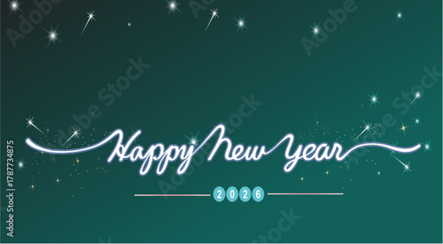 Happy new year 2026 celebration design with festive elements