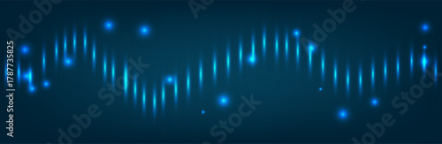 Sound wave line background, abstractblue equalizer with light effect, voice audio assistant, energy pulse beat. Vector soundwave illustration.brown background