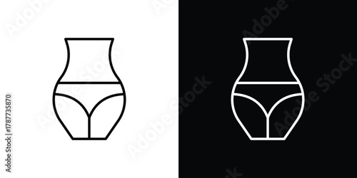 Female hips and waist icon - stroke design. pixel perfect editable line icons