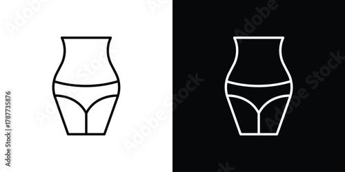 Female hips and waist icon - stroke design. pixel perfect editable line icons