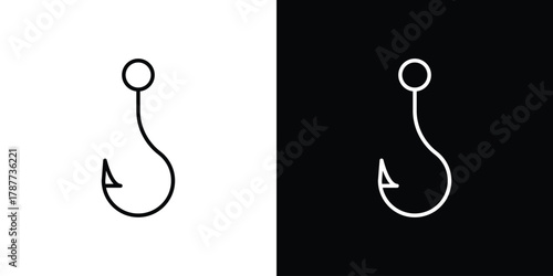 Fishing Hook icon - stroke design. pixel perfect editable line icons