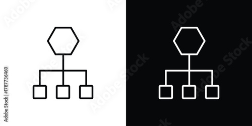Flowchart icon - stroke design. pixel perfect editable line icons