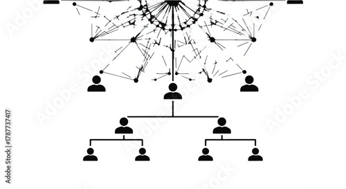 Abstract network of connections and hierarchy, symbolizing organization and relationships