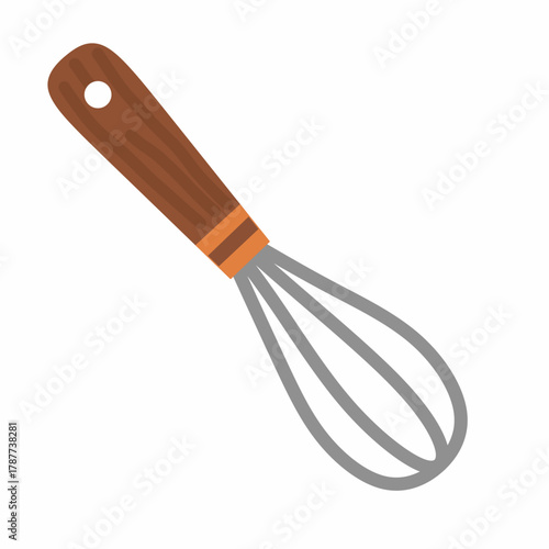 Whisk in Flat Style for Baking and Kitchen Design