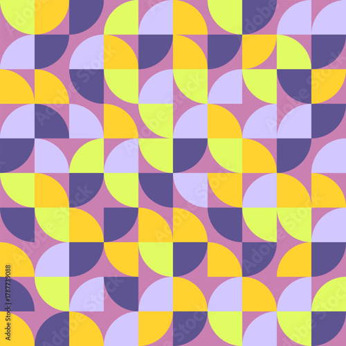 Soft pastel geometric abstract pattern with semicircle shapes