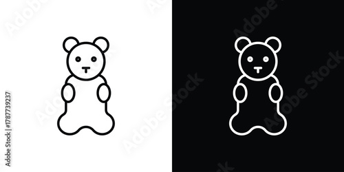 Gummy bear icon - stroke design. pixel perfect editable line icons