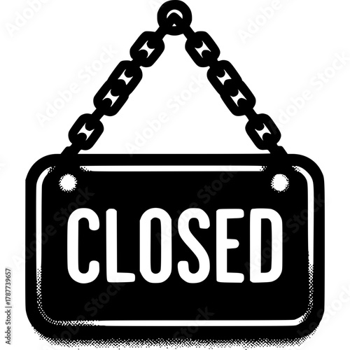 Closed Signage: The Closed sign hangs, signifying unavailability, conveying a sense of finality and temporality in its declaration.