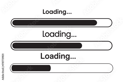 Black and White Loading Progress Bars