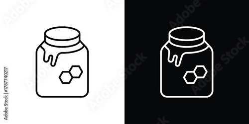 Honey jar icon - stroke design. pixel perfect editable line icons