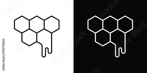 Honeycomb icon - stroke design. pixel perfect editable line icons