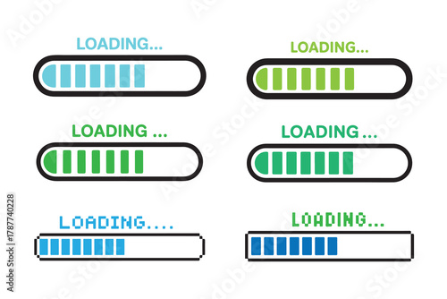Colorful Loading Progress Bar Collection
