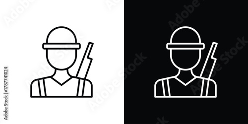 Hunter icon - stroke design. pixel perfect editable line icons