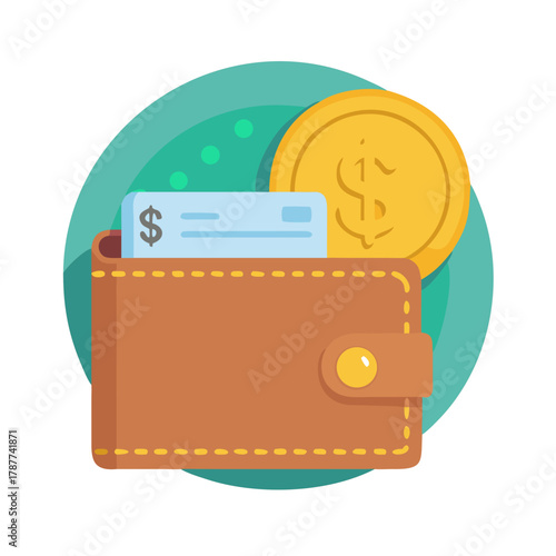 Wallet with Dollar Coin Icon
