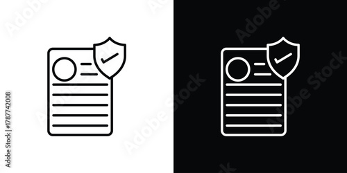 Insurance policy icon - stroke design. pixel perfect editable line icons
