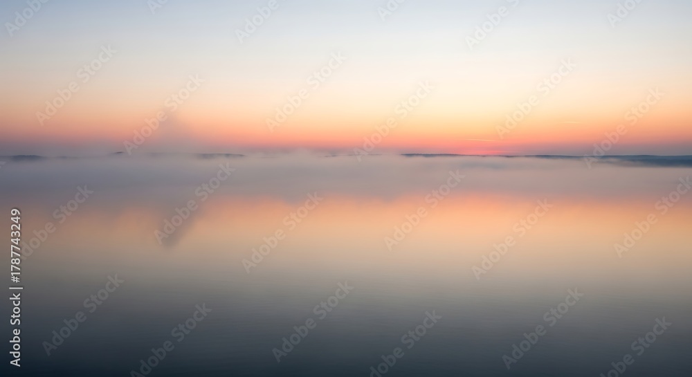 Fototapeta premium Serene Sunset Reflection on Calm Ocean Waters at Dusk.