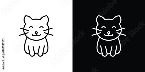 Kitten icon - stroke design. pixel perfect editable line icons