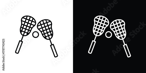 Lacrosse icon - stroke design. pixel perfect editable line icons