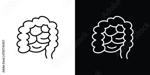 Large intestine icon - stroke design. pixel perfect editable line icons