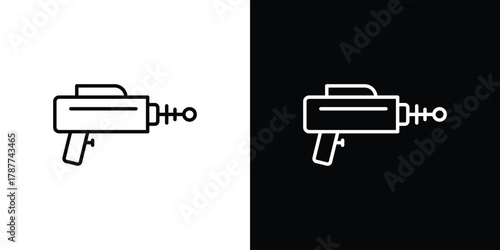 Laser gun icon - stroke design. pixel perfect editable line icons