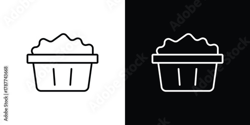 laundry hamper icon - stroke design. pixel perfect editable line icons