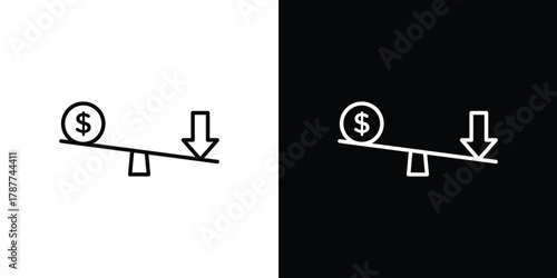 Leverage icon - stroke design. pixel perfect editable line icons