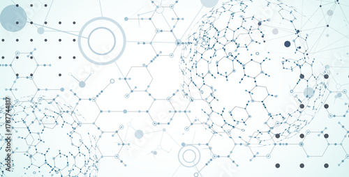 Abstract biotechnology innovation background.  Hexagons theme. Vector