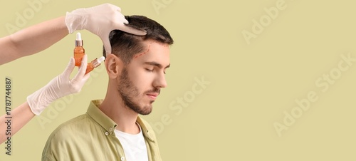 Trichologist applying serum...