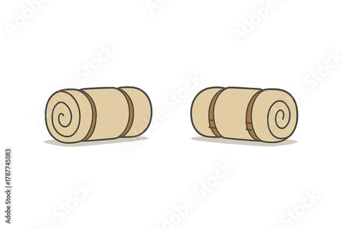 Two rolled sleeping bags for camping or outdoor adventure gear