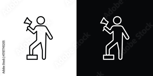 Lumberjack icon - stroke design. pixel perfect editable line icons