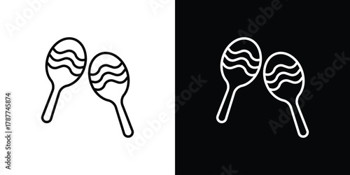Maracas icon - stroke design. pixel perfect editable line icons