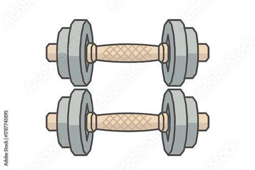 Adjustable dumbbells with knurled handles and mirrored surface reflection