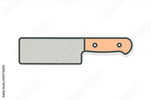 Simple graphic of a rectangular meat cleaver kitchen utensil