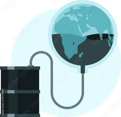 Natural Resource Depletion and Environmental Crisis Illustration