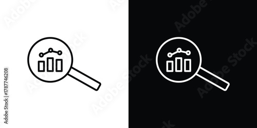 Market research icon - stroke design. pixel perfect editable line icons