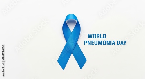 Blue ribbon symbolizing World Pneumonia Day