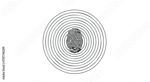 Abstract fingerprint design with radiating concentric circles, symbolizing identity and uniqueness.