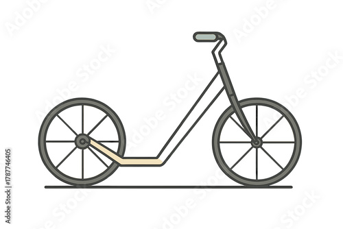 Large wheel kick scooter side view simple graphic design