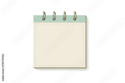 Blank spiral bound notepad with mint green top and metal rings