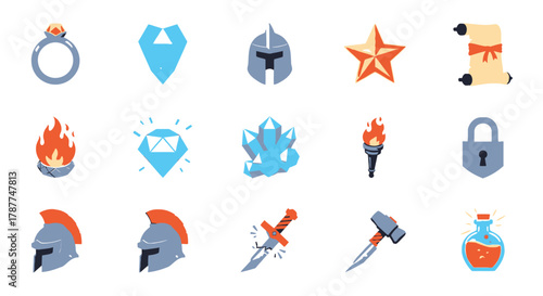 Adventure Game Asset Pack Icons of Fantasy Worlds for RPG