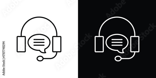 Online support icon - stroke design. pixel perfect editable line icons