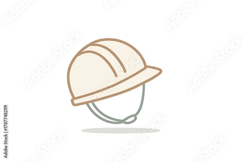 Construction safety hard hat icon with adjustable chin strap