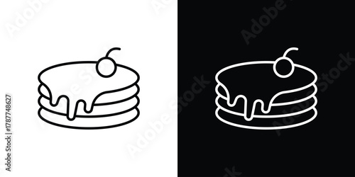 Pancake icon - stroke design. pixel perfect editable line icons