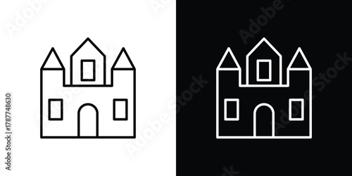 Palace icon - stroke design. pixel perfect editable line icons